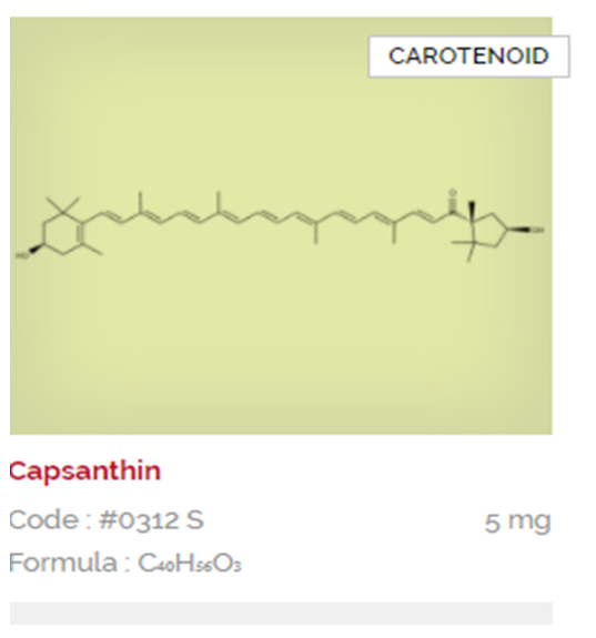 Capsanthin Carotenoid Botanical reference Material